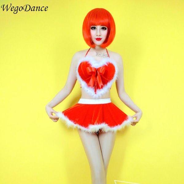 

new nightclub bar christmas red costume singer ds dj dance suit, Black;red