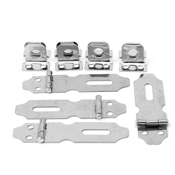 

4pcs home drawer door safety padlock latch hasp staple stainless steel no.5c42