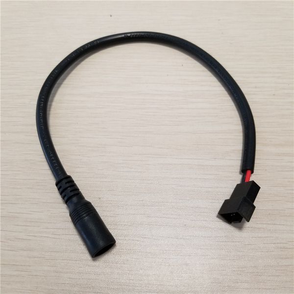 

10pcs/lot dc 5.5 * 2.1 female to small 4pin 3pin adapter cooling fan power cable with net cover 33cm