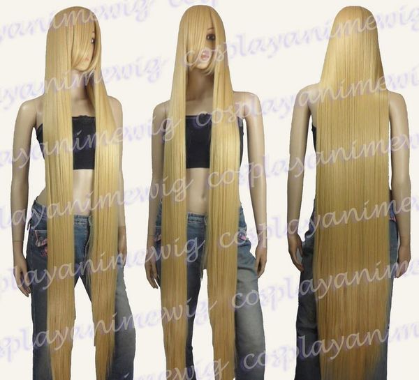 

150cm beige blonde styleable extra super long cosplay wigs 81_086, Black