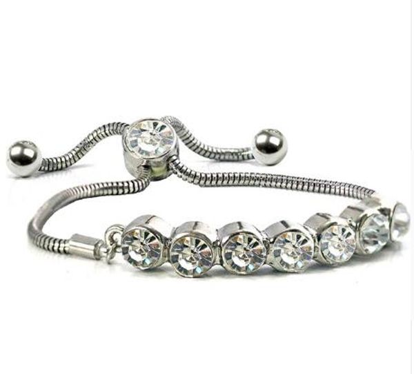 

3pcs/lot cz tennis bracelets for women silver colors snake chain adjustable bangles classic for mujer jewelry teachers day gifts 2018, Golden;silver