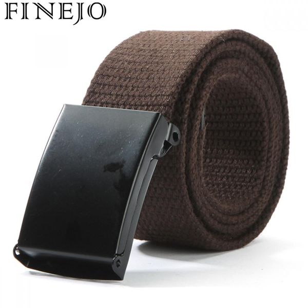 

finejo canvas waistband plain 2017 belt casual women belt waist fashion belts men webbing strap, Black;brown