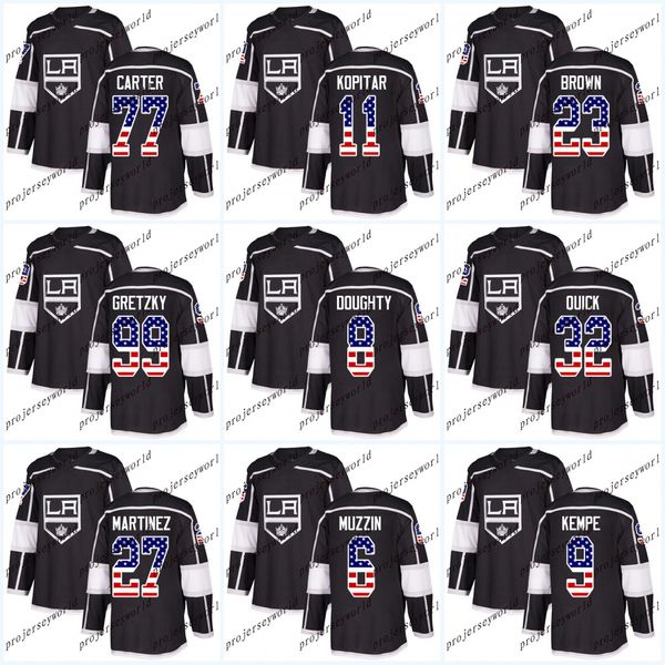 

Youth USA Flag Stitched Los Angeles Kings 32 Jonathan Quick 8 Drew Doughty 11 Anze Kopitar 77 Jeff Carter Wayne Gretzky Hockey jerseys