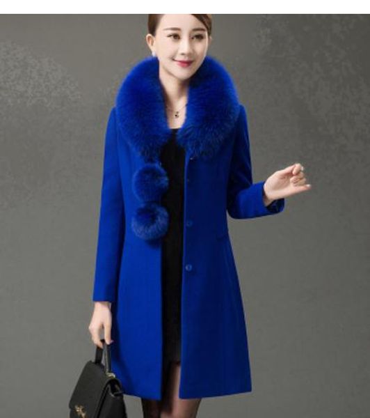 

send medium and old maolen coat women medium length thickening mom clothes, Black