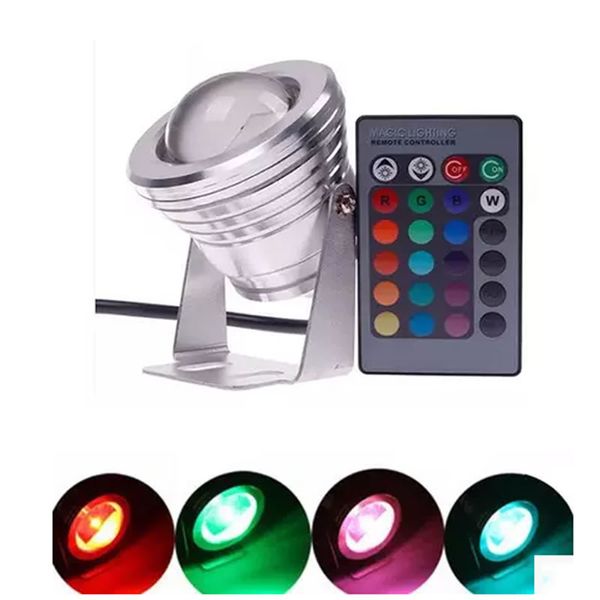 SPLEVISI Dimmer RGB 10 W 12 V LED-Spot-Licht, wasserdicht, IP65, Spot-LED-Lampe, Licht für Innen- und Außenbeleuchtung