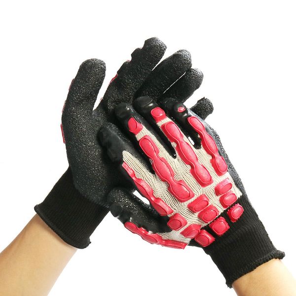 

abrasion skid resistance anti-cutting gloves work impact mechanics tool for rock climbing suit for assembling components glass manufacturing, Black