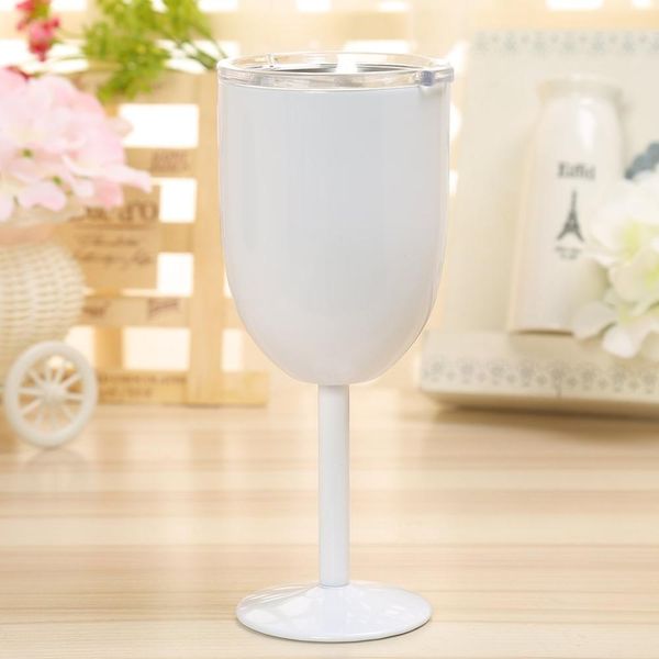Glass Wine Goblets Stainless Steel Wine Glass Double Walled Beer Wine Glasses with Removeable Sliding Closure Lid