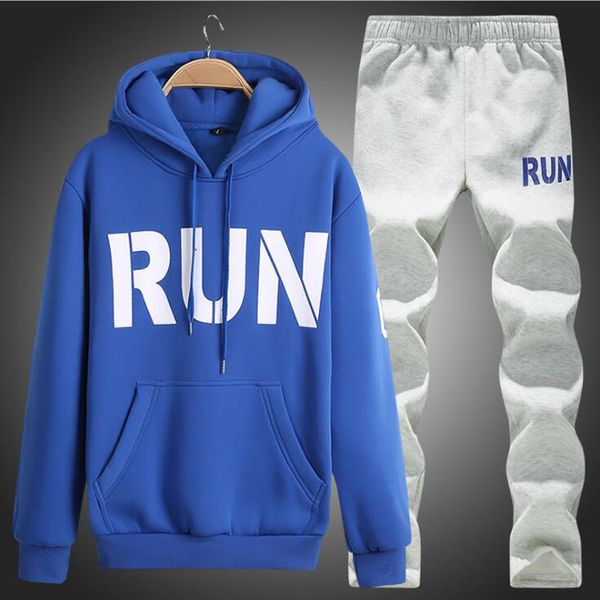 

2018 brand sporting suit men warm hooded tracksuit men's sweat suits set busos para hombre casual loose couple two piece #c365, Gray