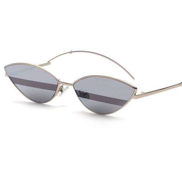 

small cat eye sunglasses women's brand designer 2018 women's uv400 gold luxurious designers silver stripe sunglasses nx, White;black