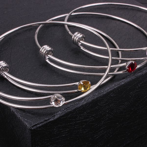 Bracciale con pietra portafortuna in cristallo da 12 mesi Polsini in argento con pietra di compleanno per le donne Regalo per bambini Will e Sandy Drop Shipping