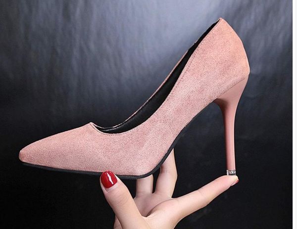 

send high heel shoes women 2018 new style fine heel big code, Black