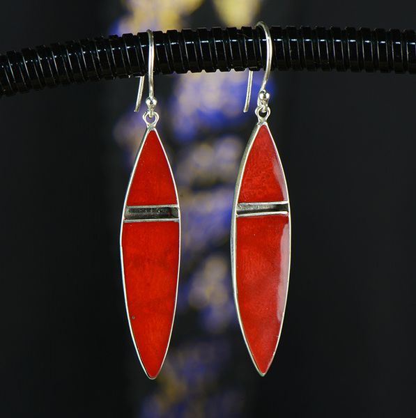 

2018 promotion earings fashion jewelry s925, silver, antique, long grass coral earrings, thai lady, shell jewelry, Golden;silver