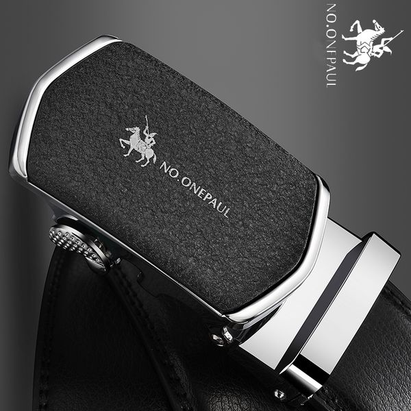 

no.onepaul mens automatic buckle male strap for jeans fashion genuine leather belt for man designer belts zdc14, Black;brown