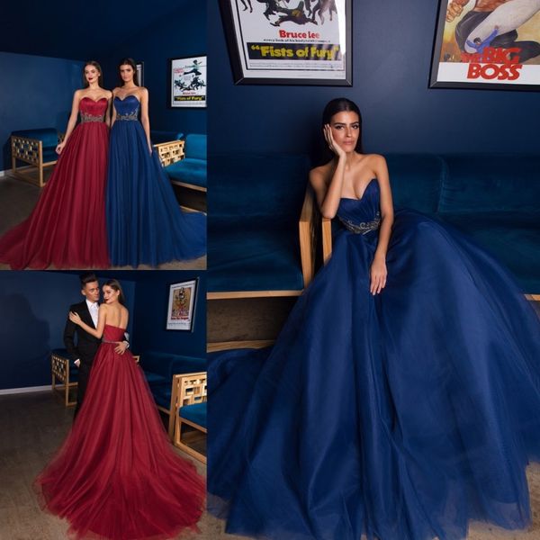 

баски вышивка платья со складками линия весь цветной милая sheer шеи спинки рукавов иллюзия вечерние платья суд поезд, Black;red