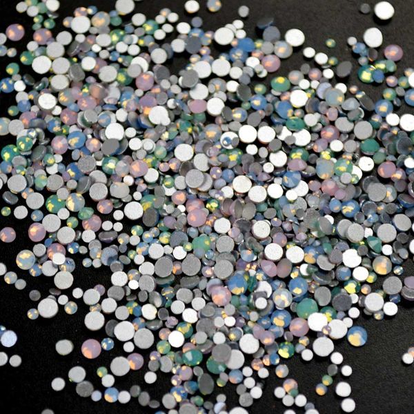 

opals for nails mix crystals of opal rhinestones for nails opal glass gems 3d nail art strass ongle decorations mjz1019, Silver;gold
