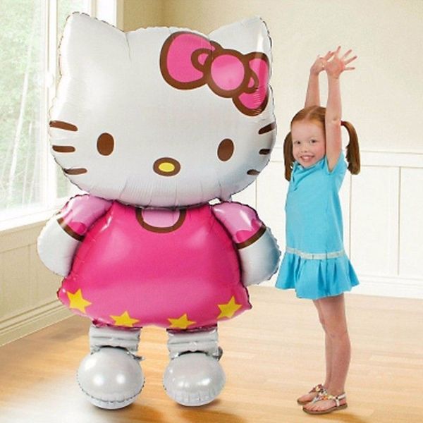 

116*68cm large size hello kitty cat foil balloon/80*48cm medium cartoon wedding birthday party decoration inflatable air balloon children