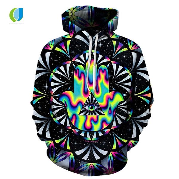 

2018 fashion 3d printed hooded sweatshirt geometric pattern combination male / female fun hip hop punk hoodie sweatshirt, Black