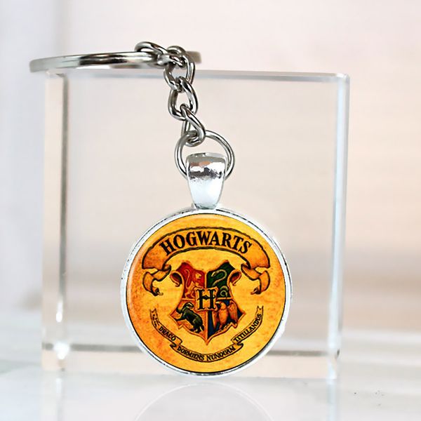 

hogwarts slytherin pendant keychain glass cabochon harry vintage movie jewelry bronze chain car bag keychain for women men gif, Silver