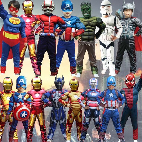 

christmas cosplay for kids children boy boys muscle costume hulk costumes carnival, Black;red