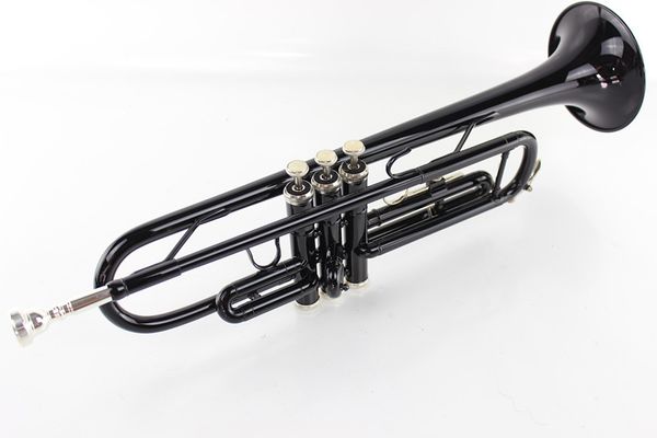 

новое прибытие профессиональный bb труба для начинающих музыкальный инструмент черный никелированный рог 1335 труба бесплатная доставка