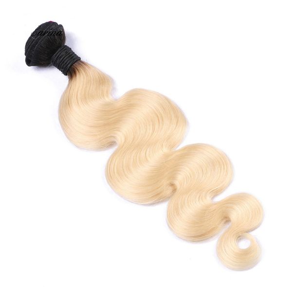 Lin Man T1b 613 Ombre Blonde Hair Bundle 8inch 30inch Dark Roots