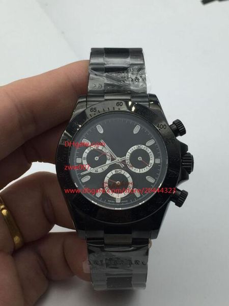 

luxury watch 40mm 116520 black pvd case no chronograph working mechanical automatic mens watches, Slivery;brown