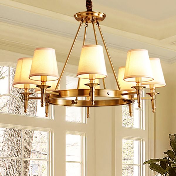 All Copper Pendant Lamp Modern Chandelier Light Fixture Led Dining Room Living American Long Rectangle Edison