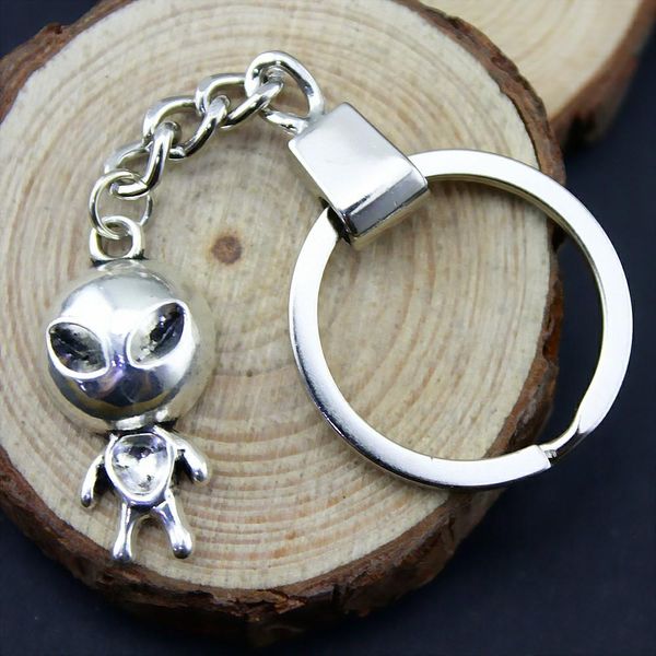 

6 pieces key chain women key rings car keychain for keys extraterrestrial 31x15mm, Slivery;golden