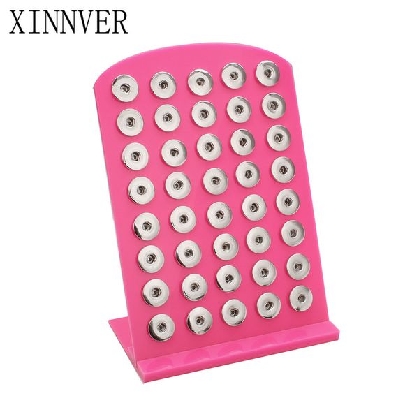 

6 color snap jewelry pink black acrylic snap display for 40pcs 18mm metal buttons soft display stand, Golden;silver