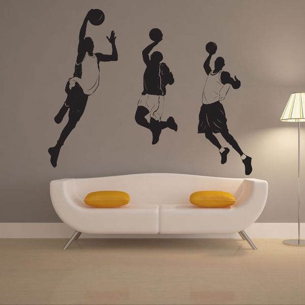 

wholesale new basketball player wall stickers removeable diy decal nursery wallpaper for boys room living bedroom