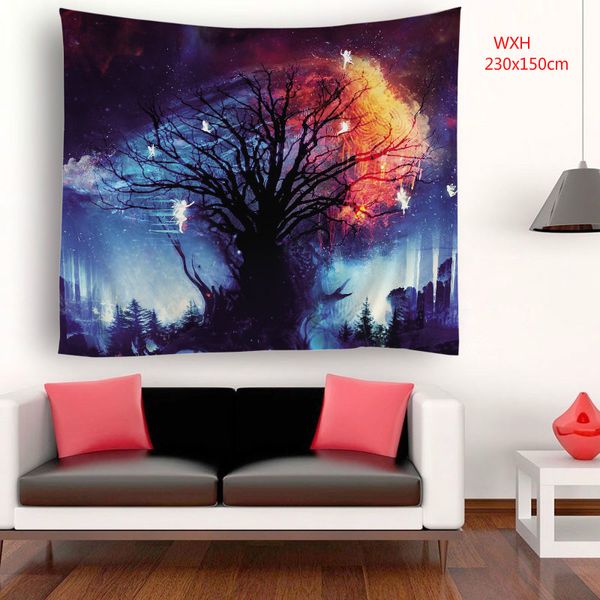 230x150cm Wxh Beautiful Flowers Plants Polyester Wall Hanging