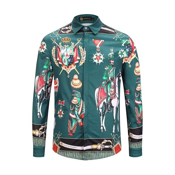 

Совершенно новые модные мужские повседневные рубашки цвета 3D с принтом с длинным