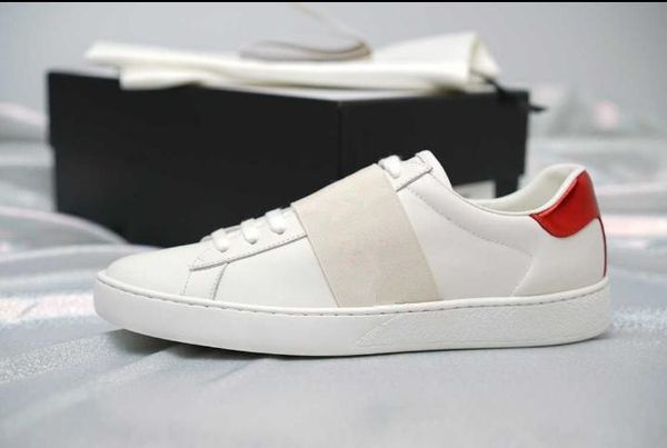 

Новый роскошный мужчина женщины туз кроссовки с коричневыми эластичными полоска