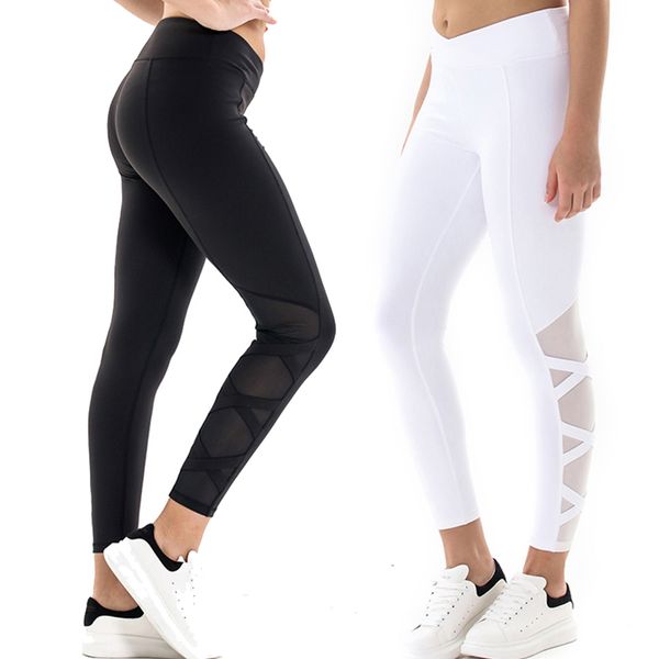 

3 цвета спортивные леггинсы для женщин с высокой талией пэчворк спортивная одежда тренировки брюки бинты фитнес брюки, Black;white