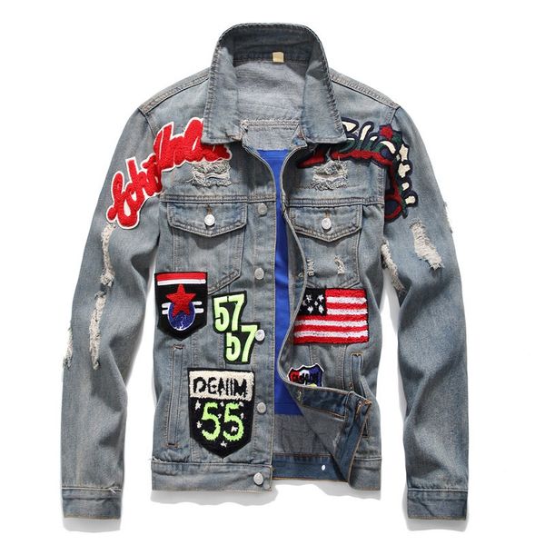 

spring autumn new trend 2018 fashionable 3xl jean jackets men denim jackets, Black;brown