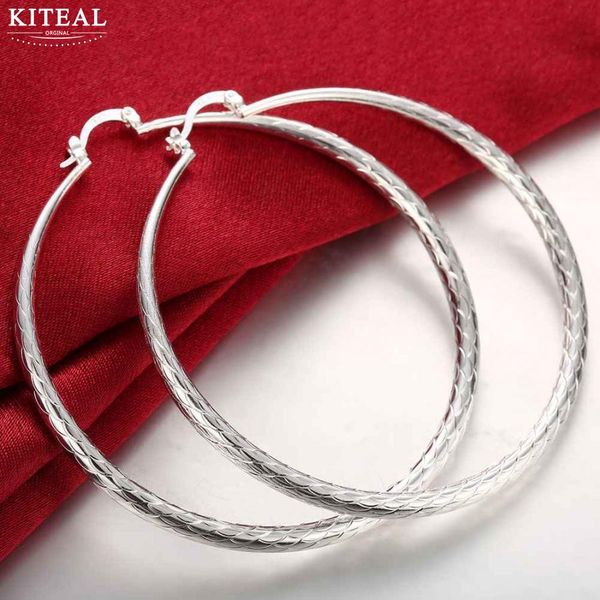 

whole salexmas gift wholesale jewelry silver plated earing fashion snake skin scales big round diameter 7.1cm hoop earrings 925 stamp, Golden;silver