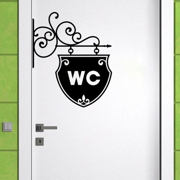 

wc quotes door sticker vintage bathroom decor toilet door decals diy waterproof wall art home decoration accessories