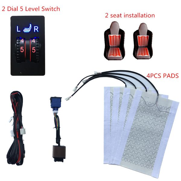 

2 seats installed universal car seat carbon fiber heater system/car heating pads/car heated pads one set can heat 2seats of car