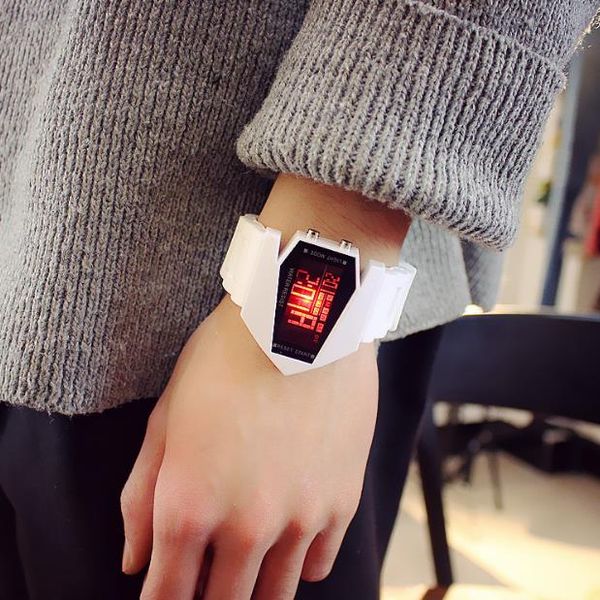 

led aircraft watch fashion trend men smart watch student electronic watch cool and cool person style recommended, Slivery;brown