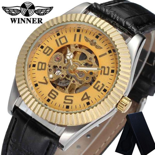 

winner mens watches automatic mechanical skeleton leather band man clock sport male wristwatch 0151, Slivery;brown