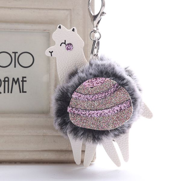

cute lovely camel keychain keyring car keys bag holder charm gifts hairball keychain gift girl, Silver