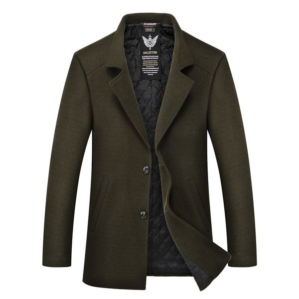 

men's autumn casual turn-down collar single breasted wool coat loose fashion brand male clothing super large size 6xl 7xl 8xl, Black