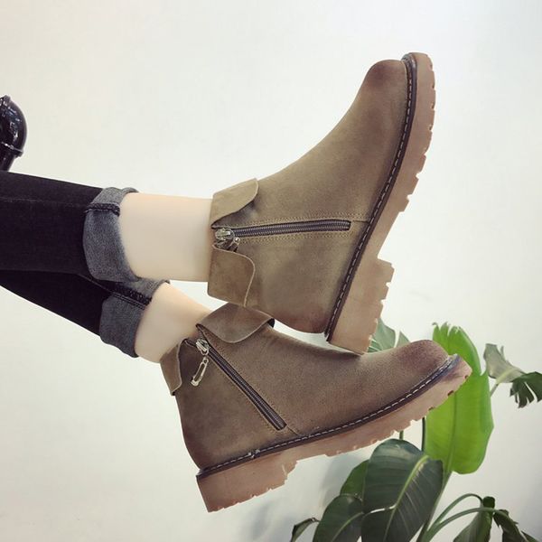 

booties women 2018 autumn new boots women ankle boots comfortable british style short shoes, Black