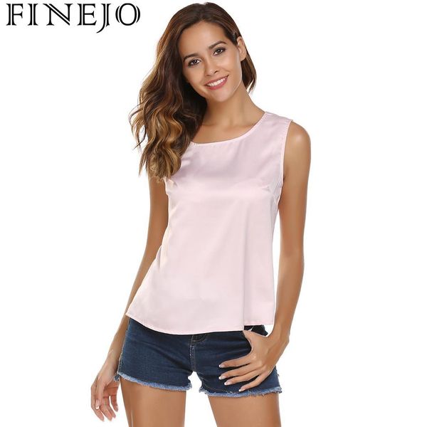 

finejo straps casual o-neck sleeveless solid back crossing women vest, White