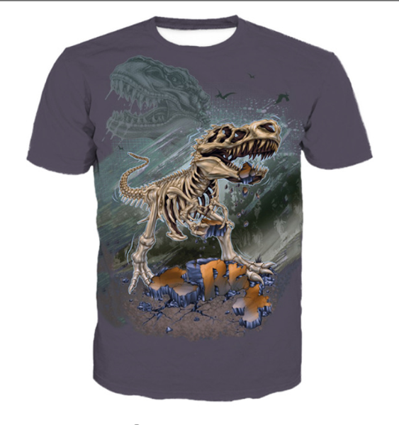 

новое прибытие мужчины / женщины вой черепа tyrannosaurus 3d печатный футболка summe стиль мода высокое качество повседневная футболка s-xxx, White;black