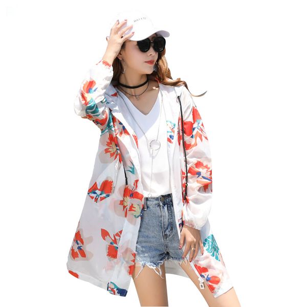 

summer female windbreaker 2018 new bf casual thin jacket women korean printing loose sun protection clothing fashion ztt42, Tan;black