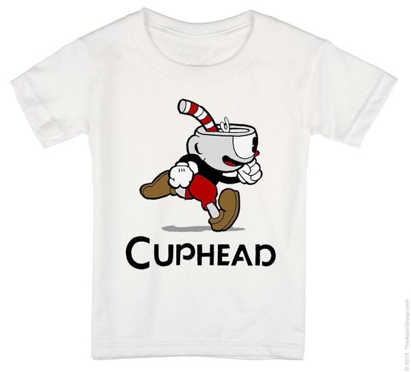 

kids cuphead run t-shirt short sleeve plus size discount new t-shirt, White;black
