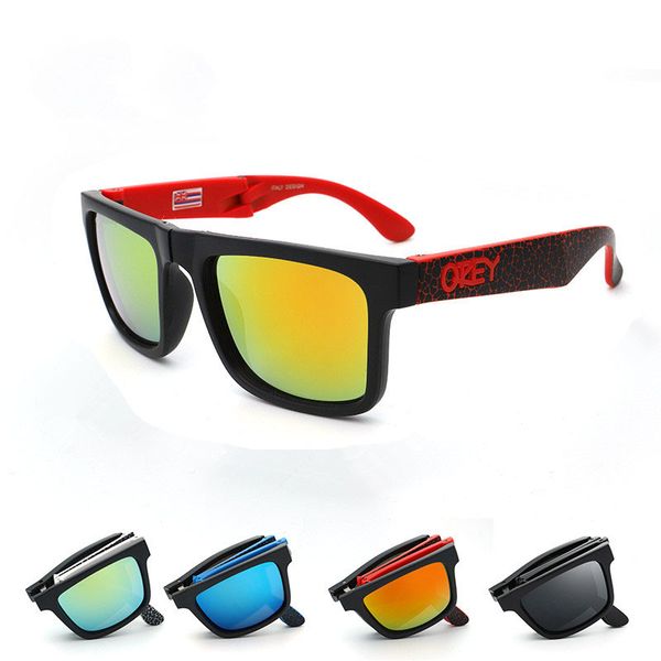 

folding sunglasses ken block brand designer sun glasses reflective coating square spied for men and women rectangle gafas de sol, White;black