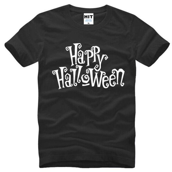 

happy halloween letter printed t shirt men summer style short sleeve o-neck cotton men's t shirt casual tee camisetas hombre, White;black