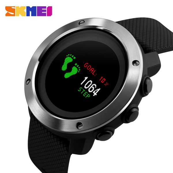 

colorful display skmei men digital watch compass oled sports watches calorie pedometer waterproof wristwatches relogio masculino, Slivery;brown
